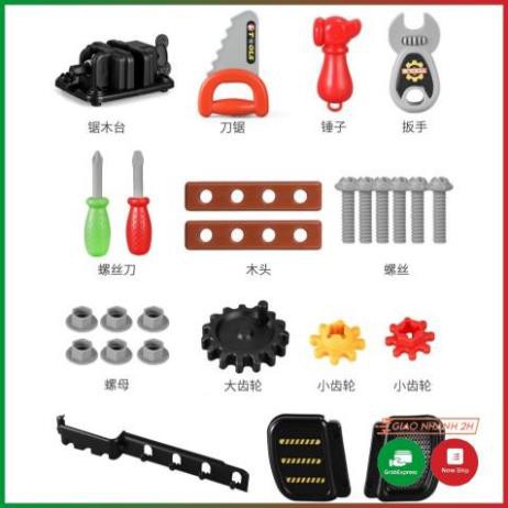 Bộ đồ chơi dụng cụ cơ khí sửa chữa nhà cửa cho bé có kìm, búa, vít, khoan ... kèm vali đựng đồ chơi hướng nghiệp