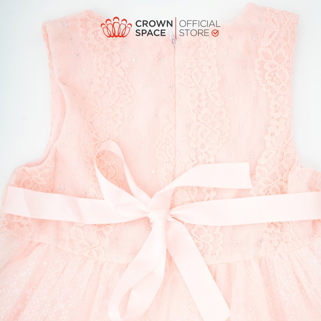 Váy Công Chúa Hồng Pastel Cho Bé Gái Chính Hãng Crown Space CKGS2810501 Từ Size 1-5