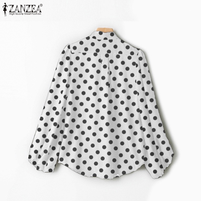 Áo kiểu nữ Zanzea tay dài cổ tròn chấm bi thời trang