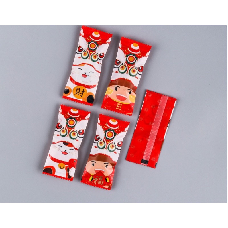 Set 50 túi hàn miệng đựng bánh cookie, quà tặng các kiểu nhiều chủ đề Tết nguyên đán cute size 4 x 9 và 7 x 9 cm