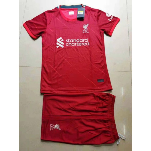 Áo bóng đá cao cấp CLB Liverpool FC, đỏ + xanh ngọc