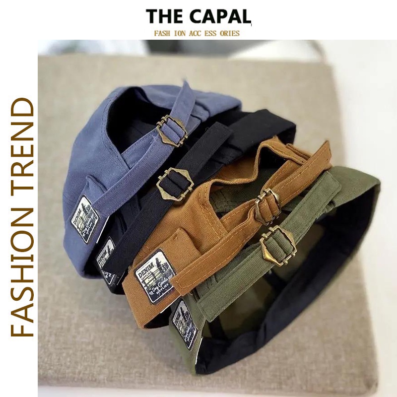 THE CAPAL Mũ Len Ngắn Trơn Hàn Quốc Nhiều Màu meanie Thời Trang đẹp nón