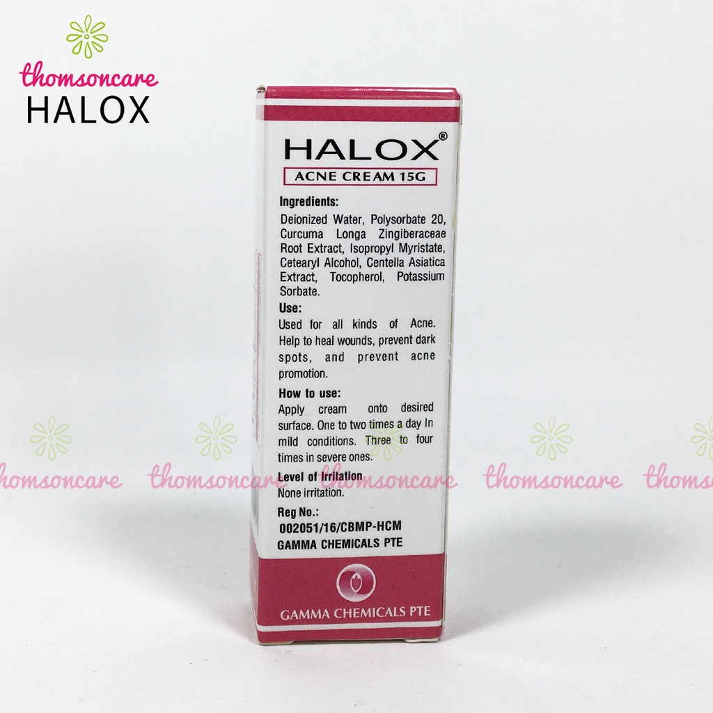 Halox - kem ngừa mụn, hết sẹo - Tuýp 15g