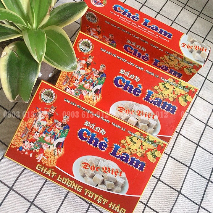 3 Hộp Chè lam Thạch Xá, Bánh Đặc sản Hà Nội cổ truyền làm chính hãng (Loại 300G)