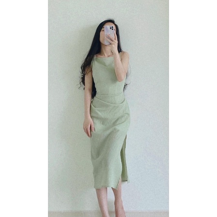 Thanh lý đầm xanh bơ Emera size M