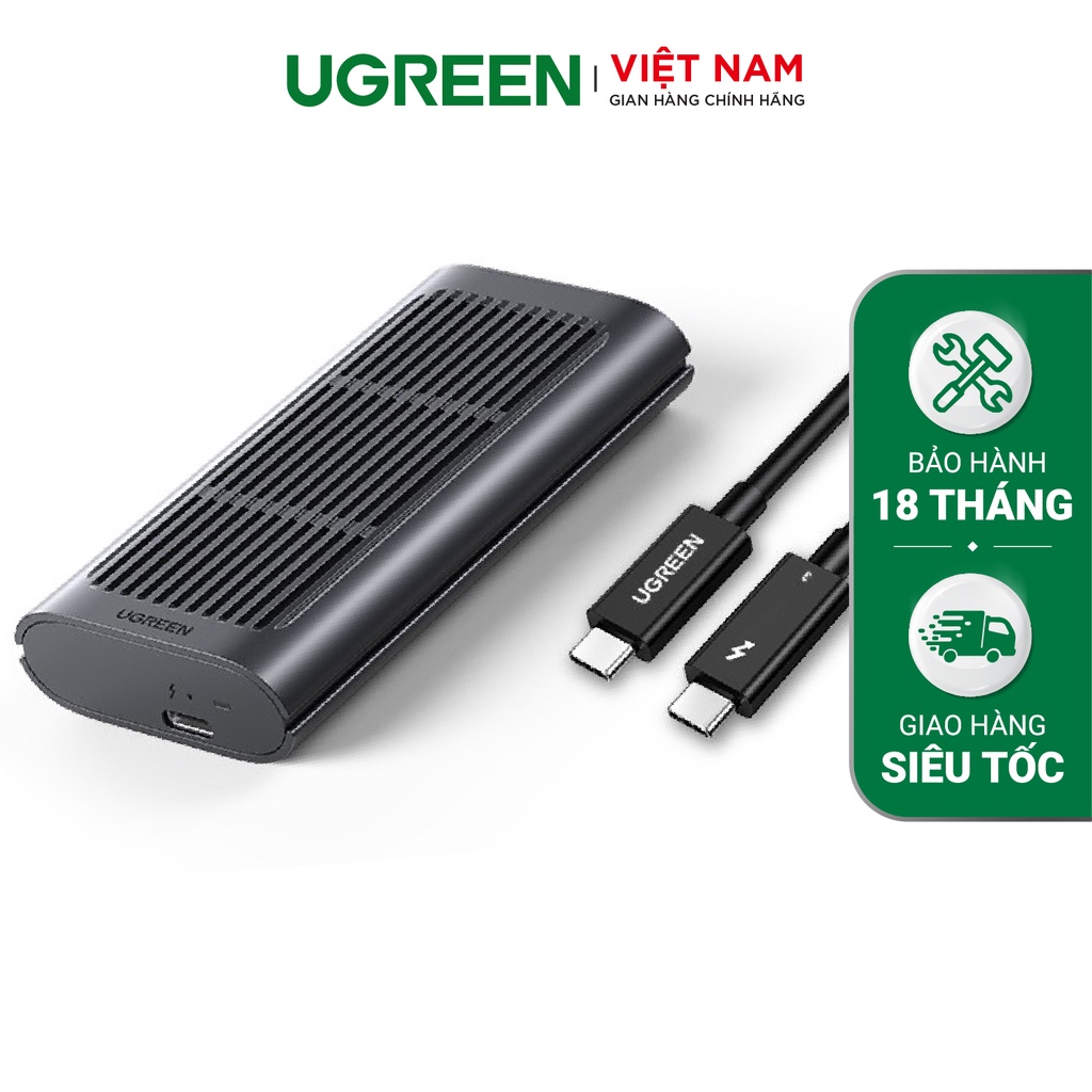 Hộp đựng ổ cứng M.2 UGREEN CM343 Tốc độ truyền 40Gpbs Thunderbolt 3 hỗ trợ ổ cứng 2 TB - Hàng chính hãng