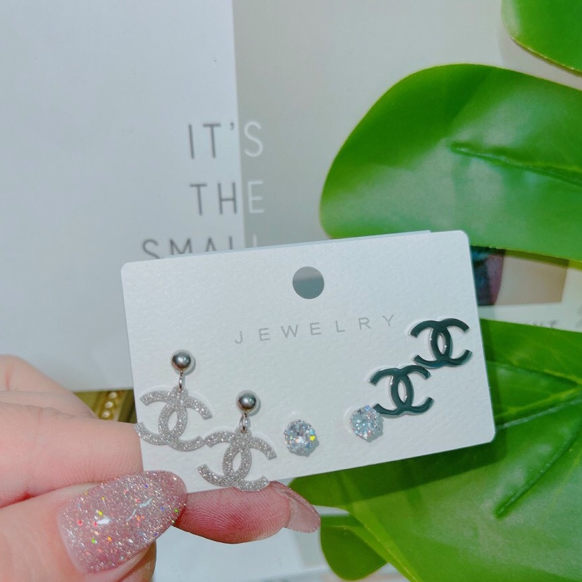 Bộ 3 Đôi Bông Tai Nữ Titan Không Han Rỉ TT 4088