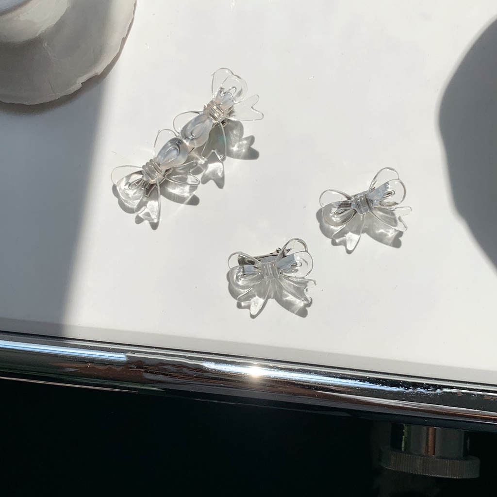 Kẹp tóc mỏ vịt đính một nơ/ hai nơ tuỳ chọn thiết kế đơn giản dễ thương cho nữ