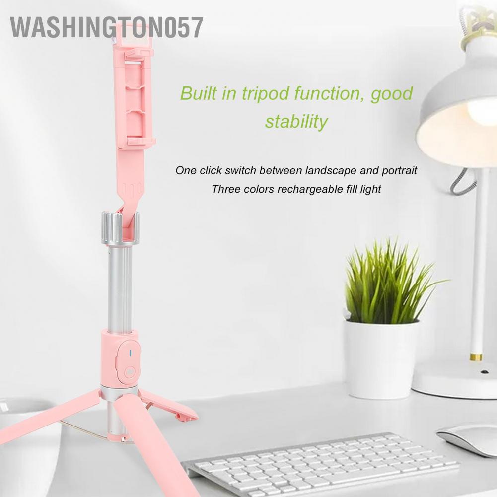 Có thể bán buôn Chân máy gậy tự sướng với ánh sáng lấp đầy 3 chế độ Cấp độ Tay miễn phí điện thoại sạc đứng màu hồng để đi du lịch Washington057 Hàng giao ngay