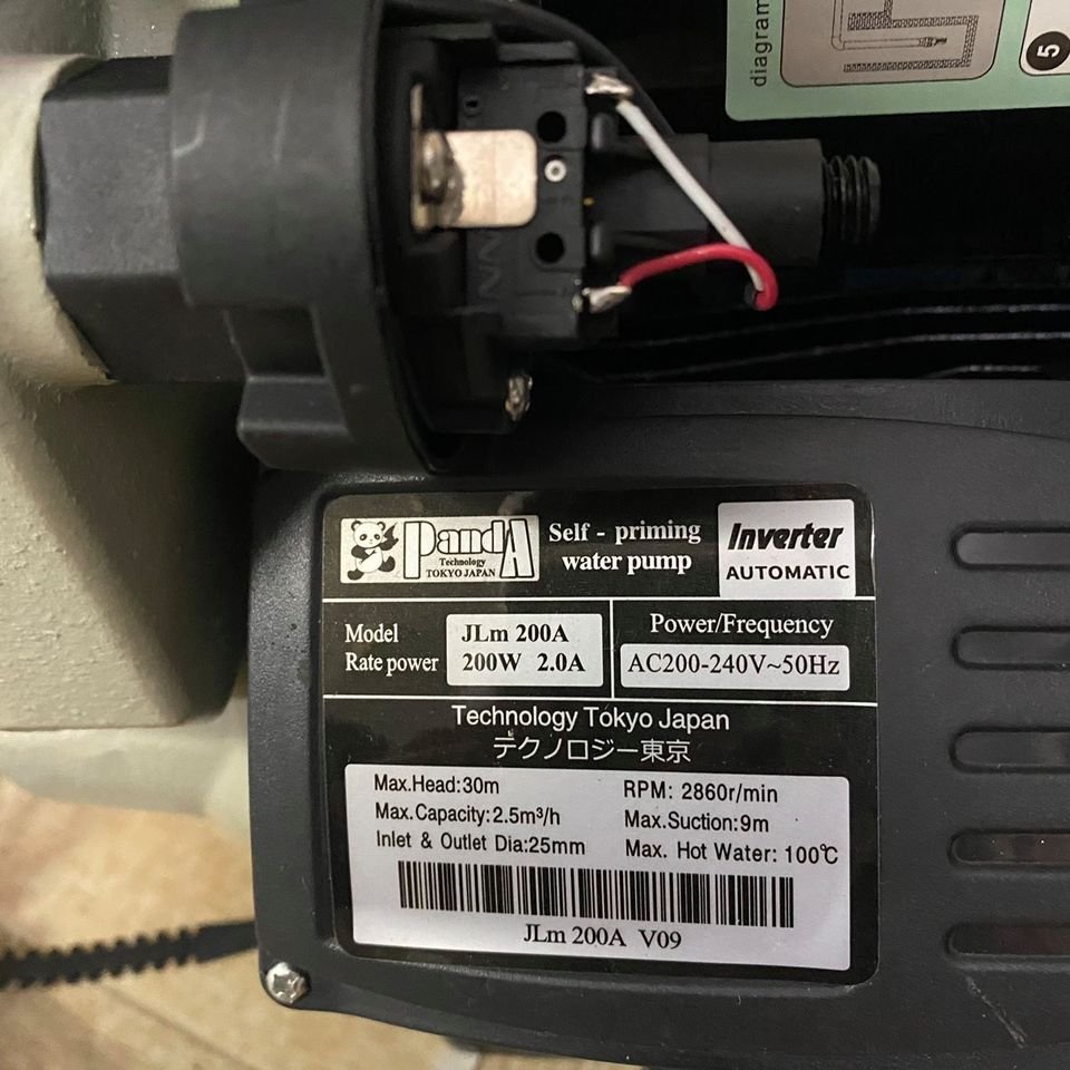 Bơm tăng áp tự động nước nóng panda 200W rơle từ không ồn nhật bản dùng cho gia đình bh 12 tháng