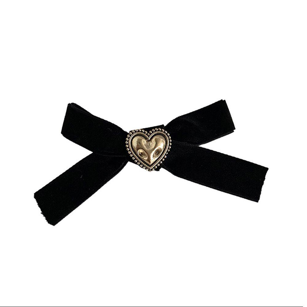 Kẹp Tóc Nơ Bằng Nhung Màu Trơn Thời Trang Thu Đông Cho Nữ