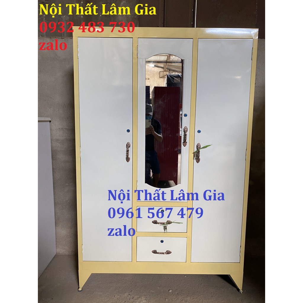 Tủ sắt quần áo 1m8x1m2 mẫu 2 hộc âm