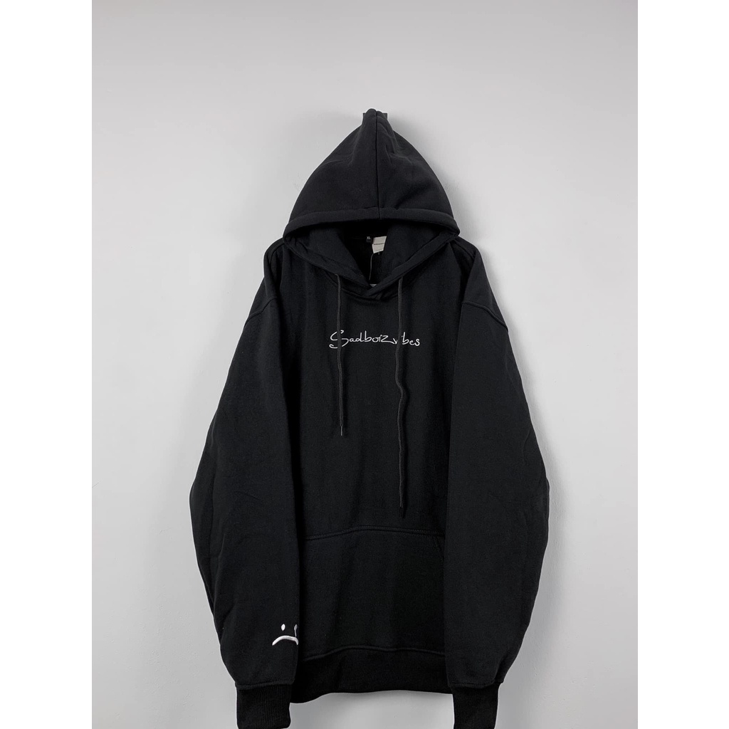 ÁO HOODIE NỈ THÊU SADBOIVIBES FORM RỘNG UNISEX NAM NỮ