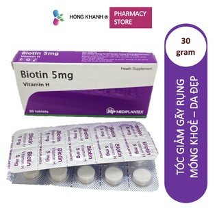 Viên uống Biotin  vitamin H giúp da đẹp, tóc móng chắc khỏe hộp 20 viên