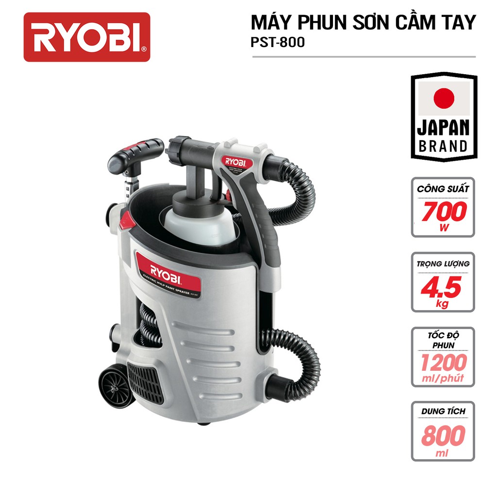 Máy phun sơn cầm tay 700W RYOBI (KYOCERA) - PST-800