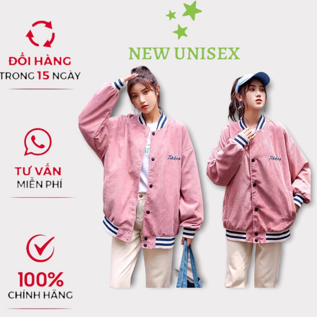 Áo Khoác bomber Nữ chất nhung gân dày dặn From Thụng Unisex(ảnh thật)