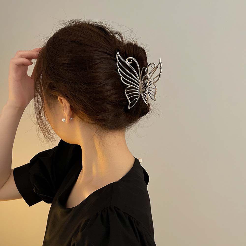 Kẹp Tóc Hình Bướm / Cá Mập Cỡ Lớn Thanh Lịch|Túi Xách Màu Sắc Xinh Xắn Phong Cách Hàn Quốc Cho Nữ
