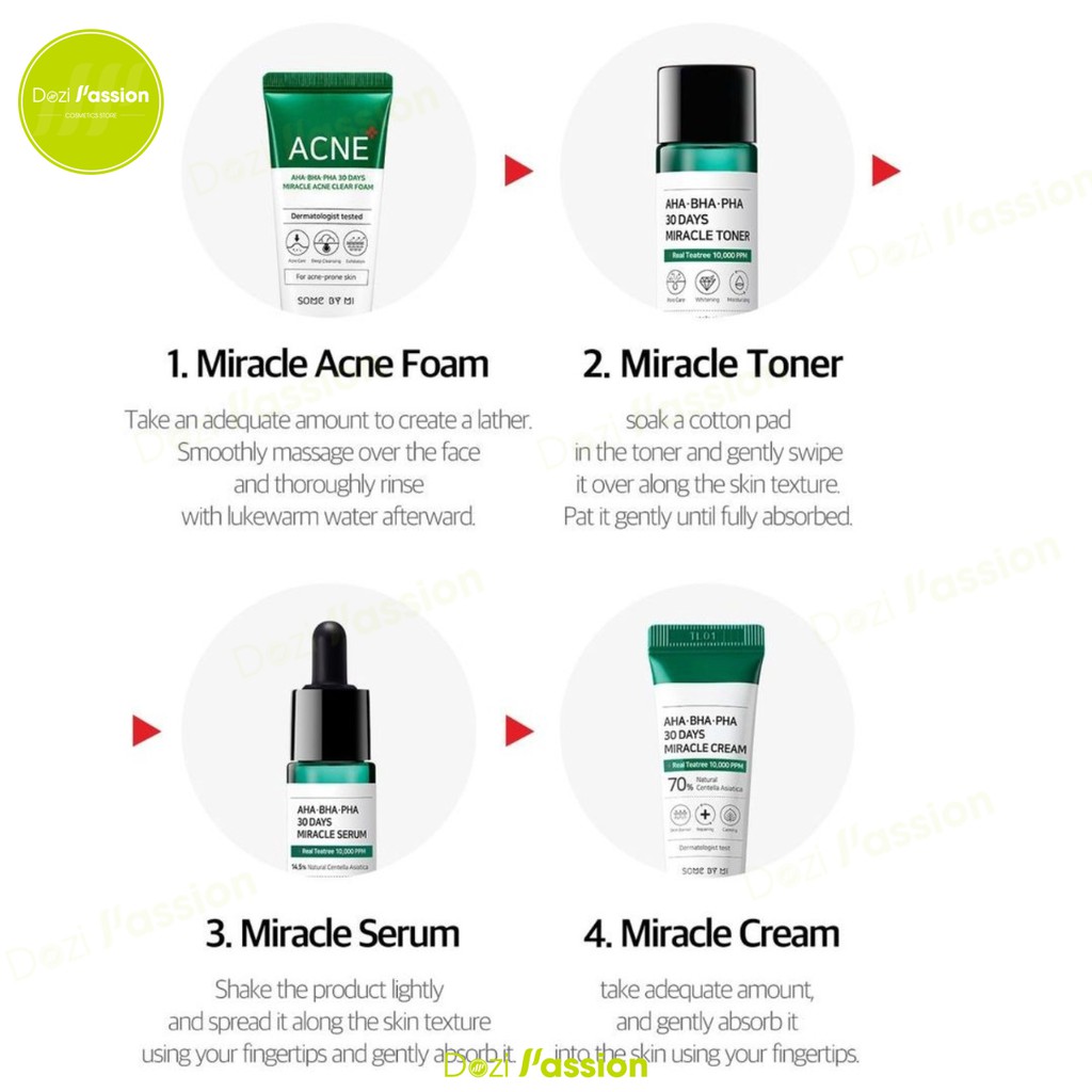 Bộ Kit 4 sản phẩm dưỡng da giảm mụn Some By Mi AHA - BHA - PHA 30 Days Miracle AC SOS Kit 5.0