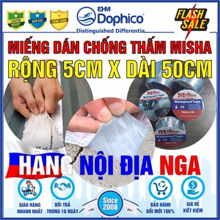 (5cm x 50cm) Miếng dán chống thấm Misha rộng 5cm x dài 50cm – Băng keo chống thấm dột – Bịt rò rỉ ống nước