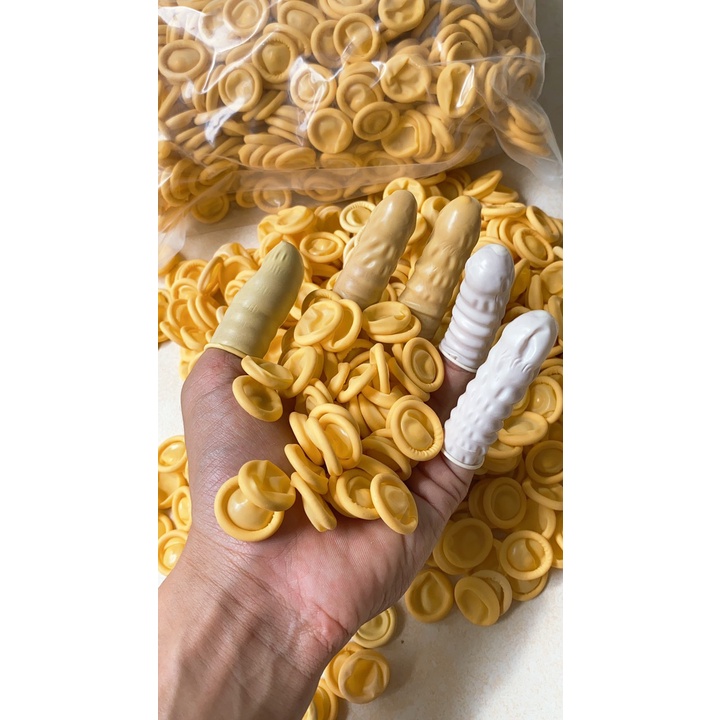 Bao ngón tay cao su y tế gói 500g bao ngón tĩnh điện ngăn ngừa mồ hôi vết bẩn, 1 gói 500g