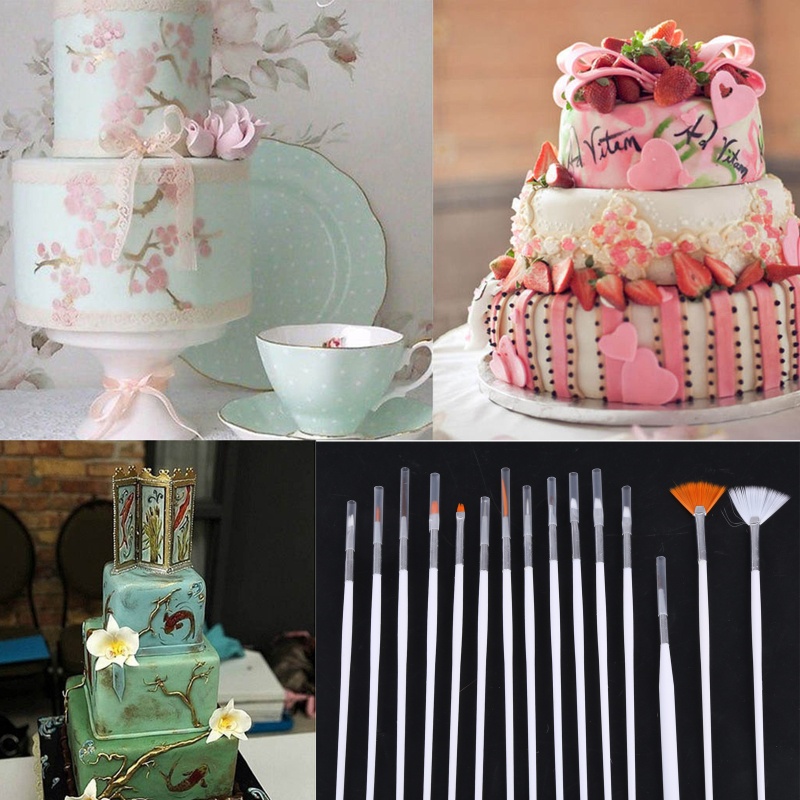Tốt Nhất Bộ 15 Cọ Vẽ Trang Trí Bánh Kem Fondant Bền Bỉ Dễ Sử Dụng Làm Quà Tặng