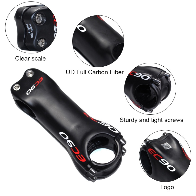 Pô tăng xe đạp leo núi EC90 bằng sợi carbon ±6 /17 UD 70/80/90/100/110/120/130mm