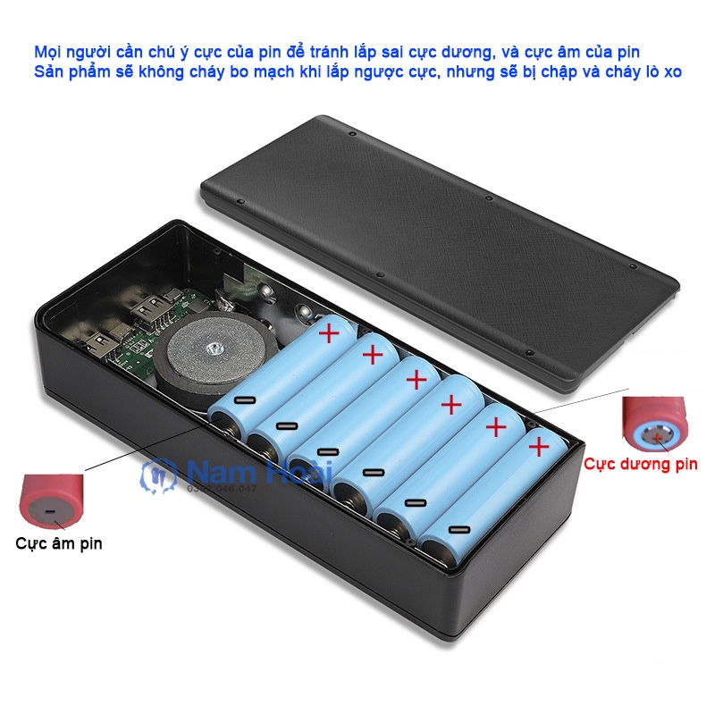 Loa nghe nhạc Bluetooth 5.0 tích hợp Box sạc dự phòng 10 cell pin 18650 5V2A Mẫu mới 2022