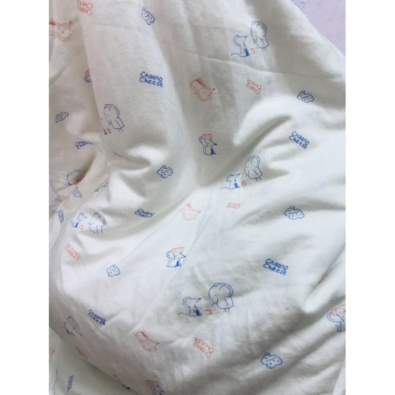 vải thun cotton lụa sơ sinh hình voi và chuột