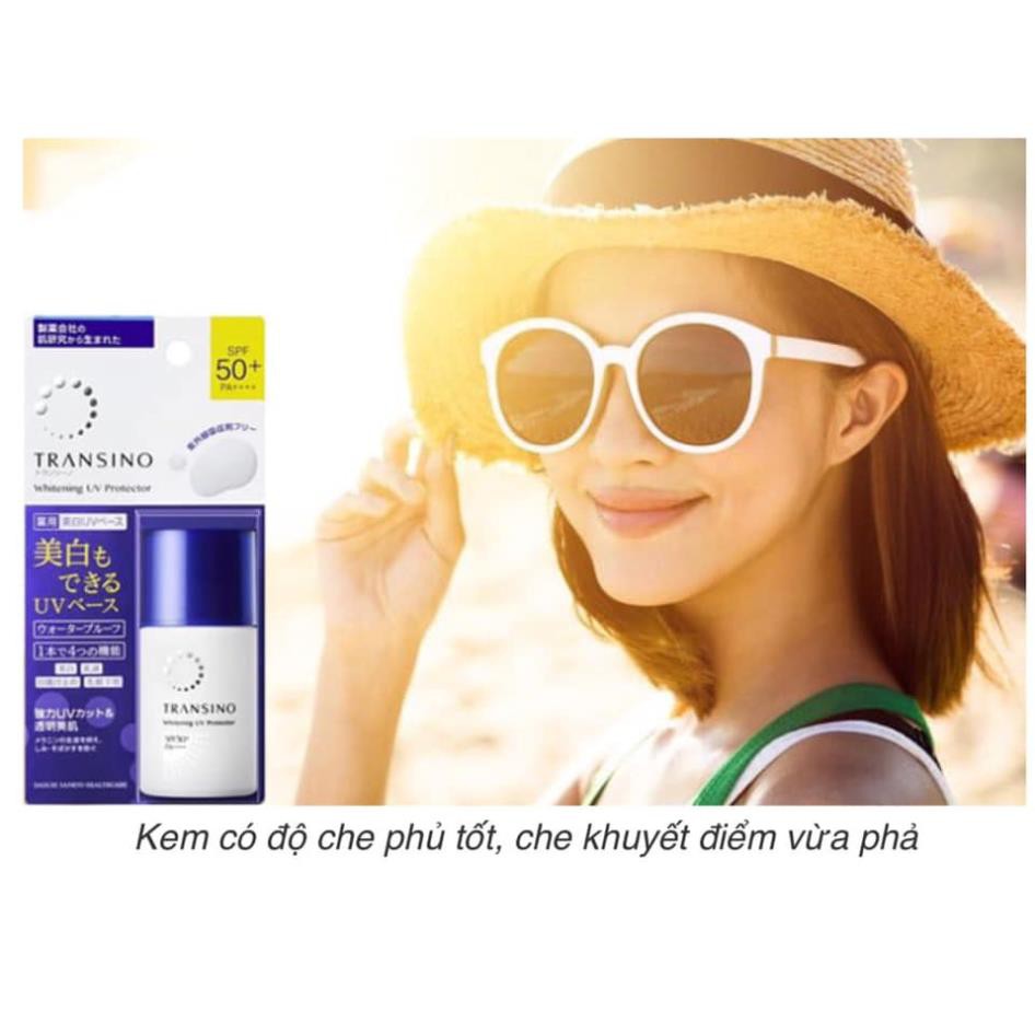 Kem dưỡng ngày chống nắng Transino Whitening Day Protector 30ml Nhật Bản 3 in 1 kem lót, chống nắng, làm trắng da . | BigBuy360 - bigbuy360.vn