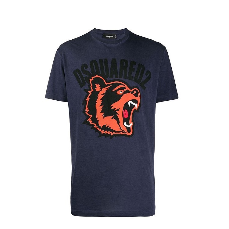 Áo Thun Cotton In Hình Gấu Và Logo Dsquared2 Cá Tính Cho Nam