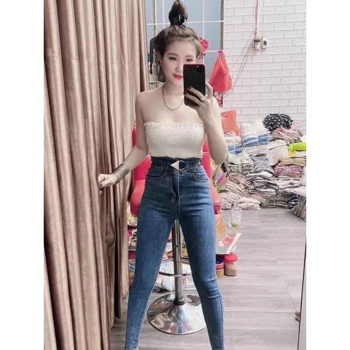 (sale) quần jean nữ lưng cao đai lệch hót trend (video+ảnh thật) | BigBuy360 - bigbuy360.vn