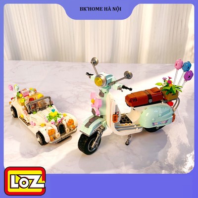 Đồ chơi lắp ghép khối xây dựng LOZ mini mô hình xe máy scooter