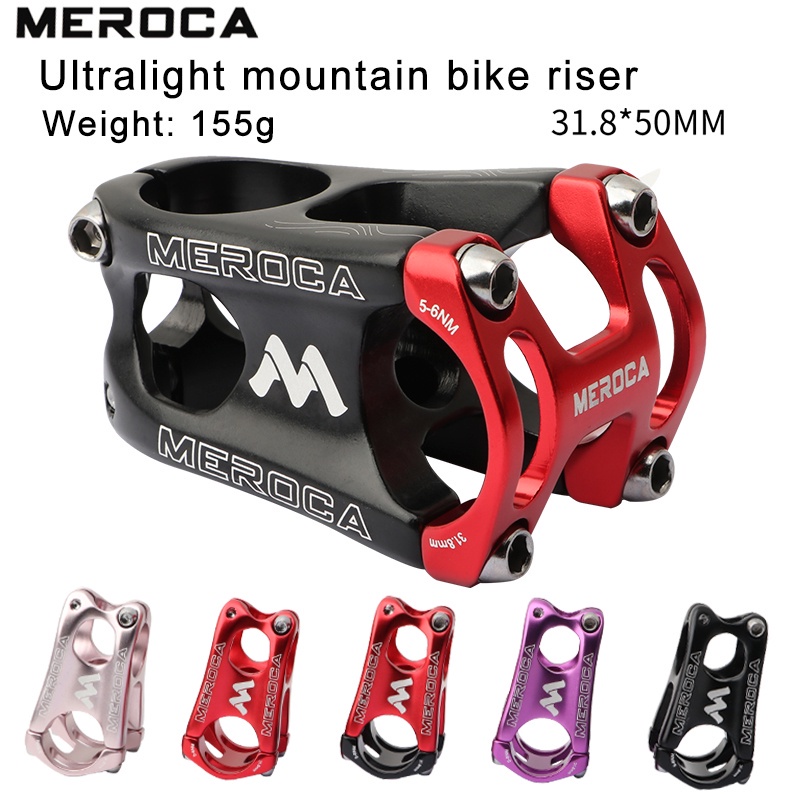 MEROCA Pô Tăng Xe Đạp Pô Tăng Ngắn Hợp Kim Nhôm CNC 31.8*50MM Pô Tăng Ghi Đông Xe Đạp Leo Núi MTB