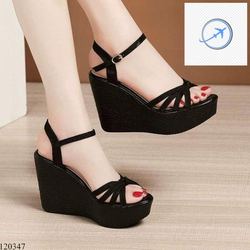 💪💁 Giày đế xuồng nữ,giày da quai ngang gót cao 10 phân siêu nhẹ 💪💁