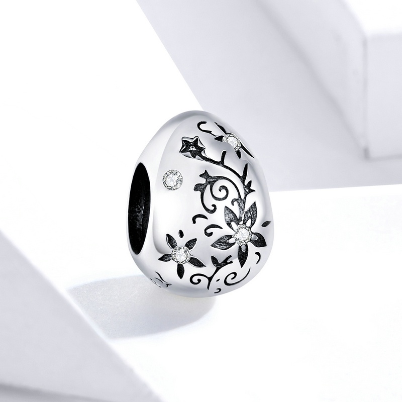 BAMOER Hạt Bạc 925 Hình Thỏ Trứng Phục Sinh Tự Làm Vòng Tay / Vòng cổ