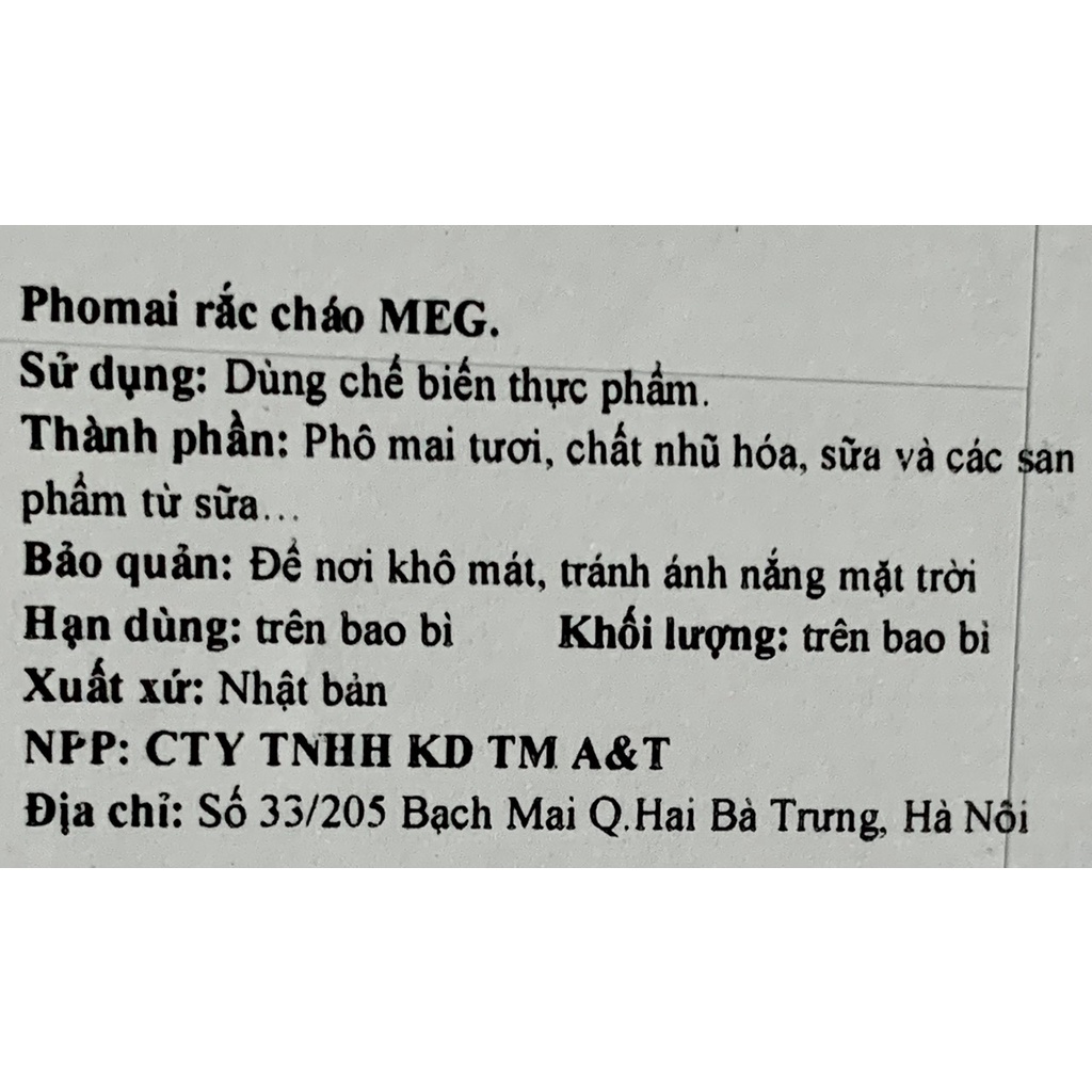 Phô mai rắc Meg 50g cho bé từ 7 tháng tuổi