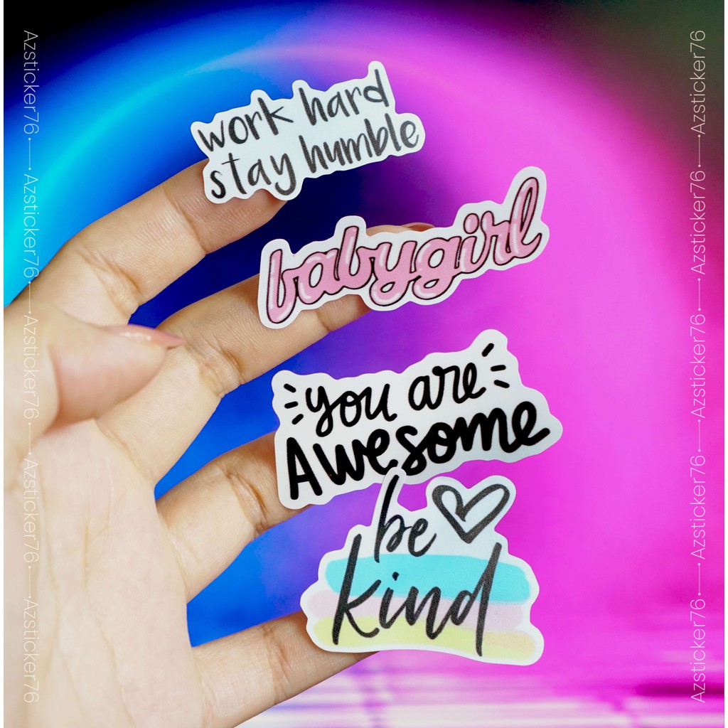 Sticker Chữ Dán Cute | Sticker Dán Nón Bảo Hiểm Chống Nước Cắt sẵn Dễ Dàng sử Dụng