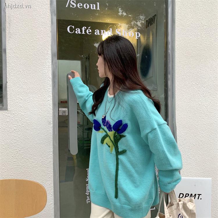Áo sweater cổ tròn dáng rộng ba chiều hình hoa tulip có khóa kéo thời trang thu đông hàng mới dành cho nữ sinh [làm 7 ngày] | BigBuy360 - bigbuy360.vn