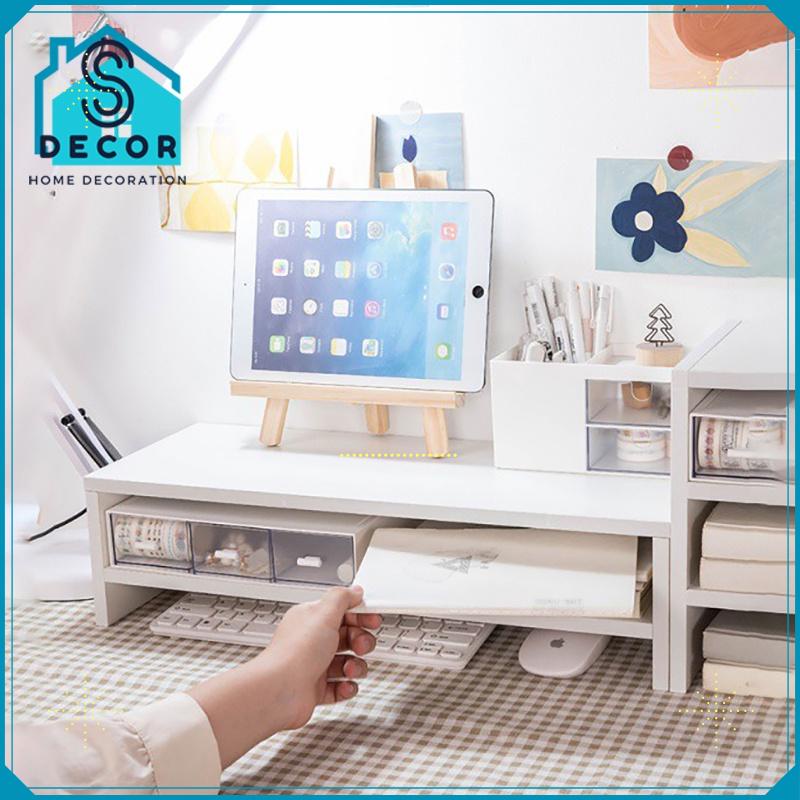 KỆ MÁY TÍNH - DECOR LẮP GHÉP - 2 TẦNG NHIỀU MÀU SẴN HÀNG DC18