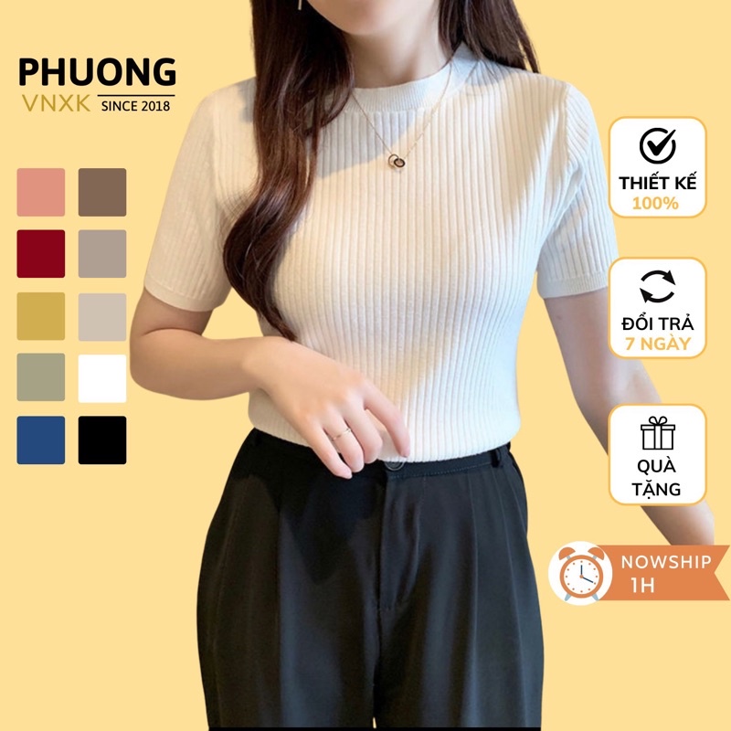 Áo len mongtoghi cộc tay PHUONGG chất len đũa mềm - đẹp, phù hợp mặc thu đông freesize