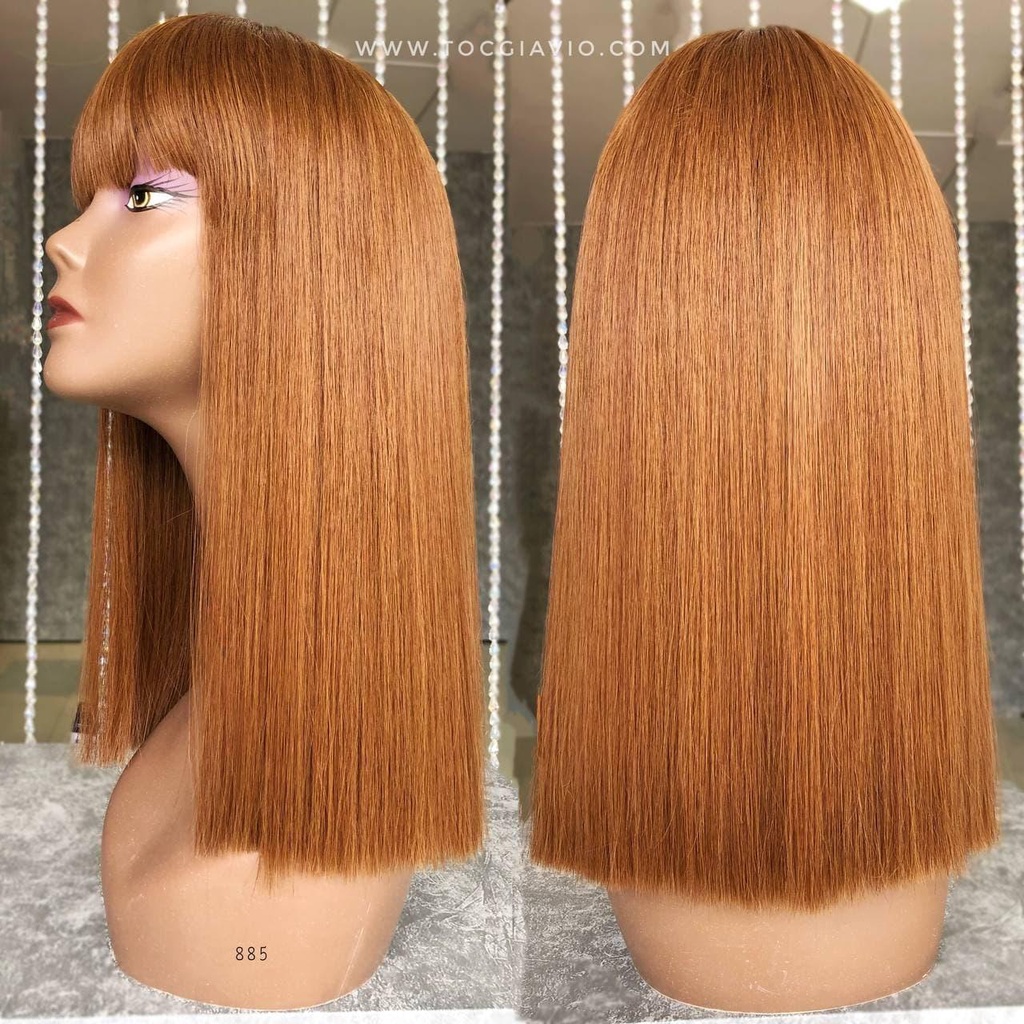TÓC BỘ NGUYÊN ĐẦU LỬNG MÁI NGANG CHỎM DA ĐẦU MÀU VÀNG DÀI 40CM MÃ 885