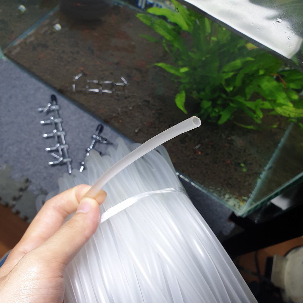 Ống dây sủi oxi cho bể tép, bể cá cảnh  - Dẻo co dãn - màu trắng -  Tép xinh Aqua
