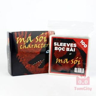 Combo Ma sói character việt hóa + 1 xấp sleeves bọc bài (100 bọc/sấp)