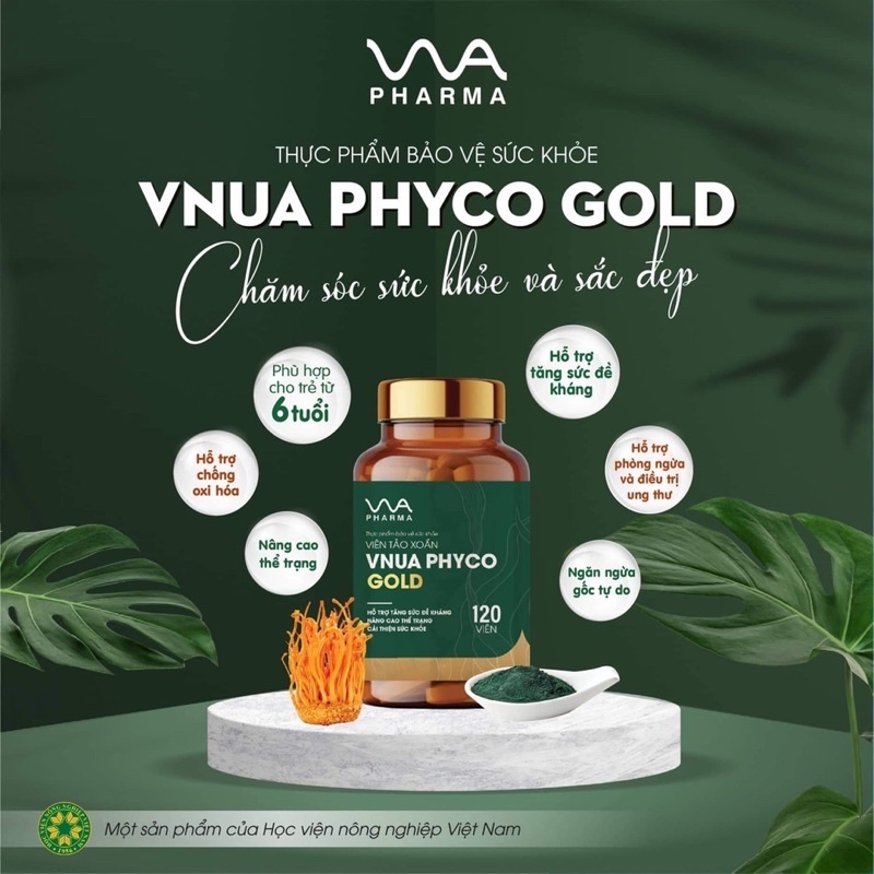 Viên tảo xoắn VNUA PHYCO GOLD - VNUA PHARMA hộp 120 viên