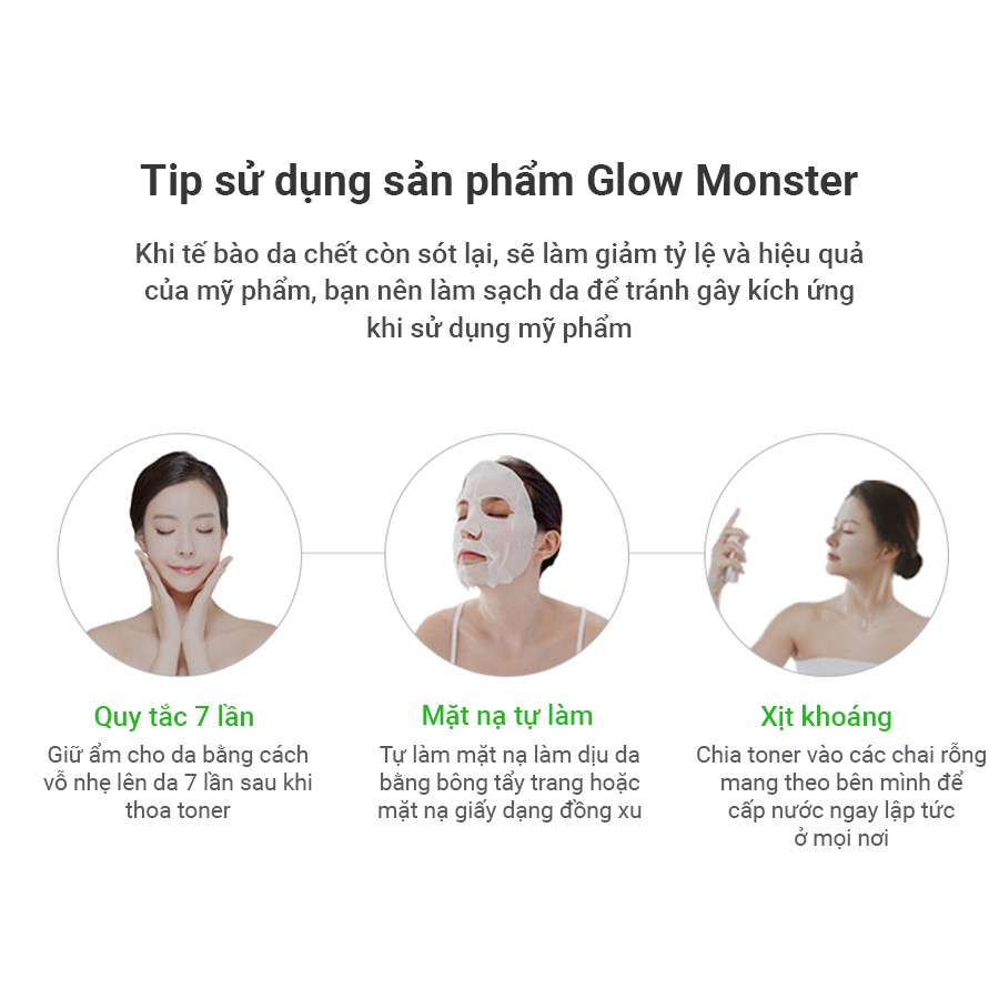 Nước Hoa Hồng Làm Dịu Da GLOW MONSTER CALMING & REVITALIZING TONER_Mỹ phẩm Hàn Quốc chính hãng
