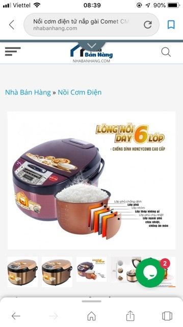 [Mã ELHADEV giảm 4% đơn 300K] [GIẢM 140K!!!] NỒI CƠM ĐIỆN TỬ COMET GIẢM 140K