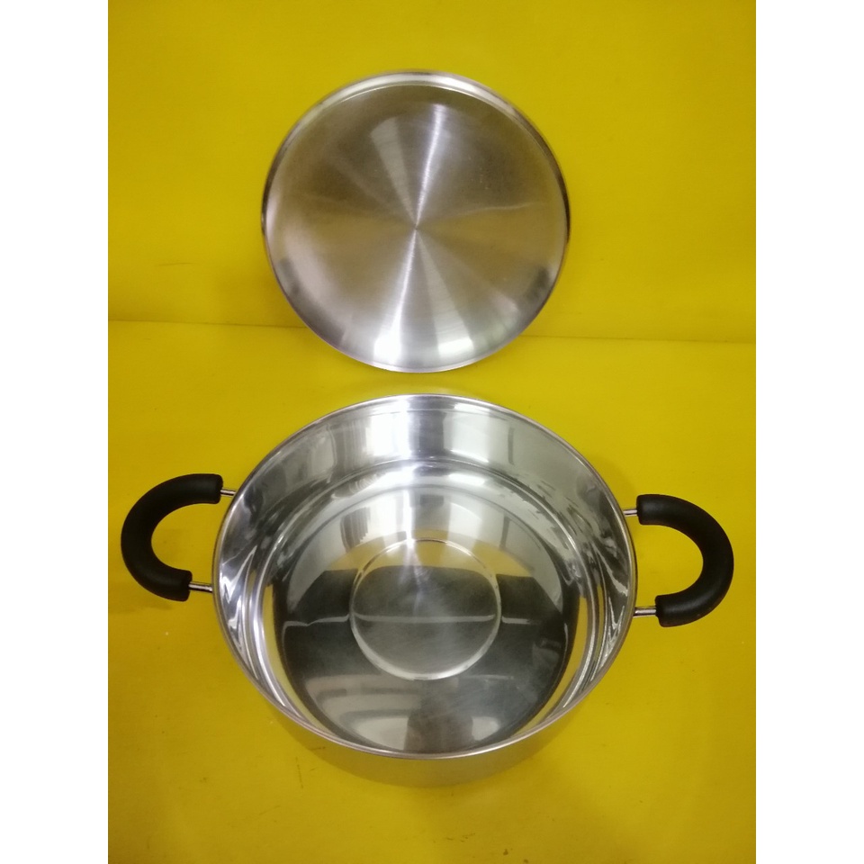 Nồi lẩu (chảo) inox nội địa Nhật, size 24cm, cao 8cm (mã 546), Dùng được bếp từ