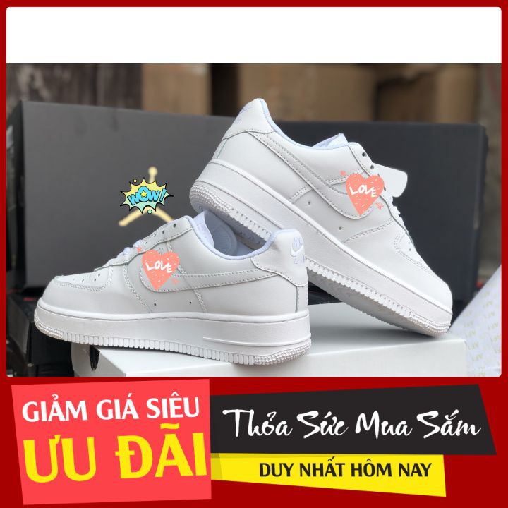 Giày af1 full trắng ⚡ XẢ HÀNG + FREESHIP⚡ full size 36 - 43, tôn dáng dễ phối đồ, tặng thêm hộp chống sốc