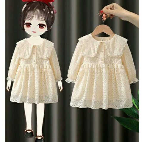 Váy ren dài tay bồng bềnh bé gái