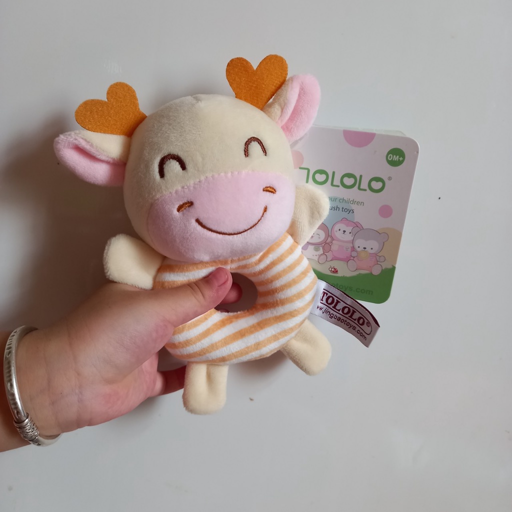 Thú Cầm Tay Chút Chít Cho Bé Đồ Chơi Tập Cầm Nắm Phát Triển Xúc Giác Thị Giác Thính Giác TOLOLO TCT16